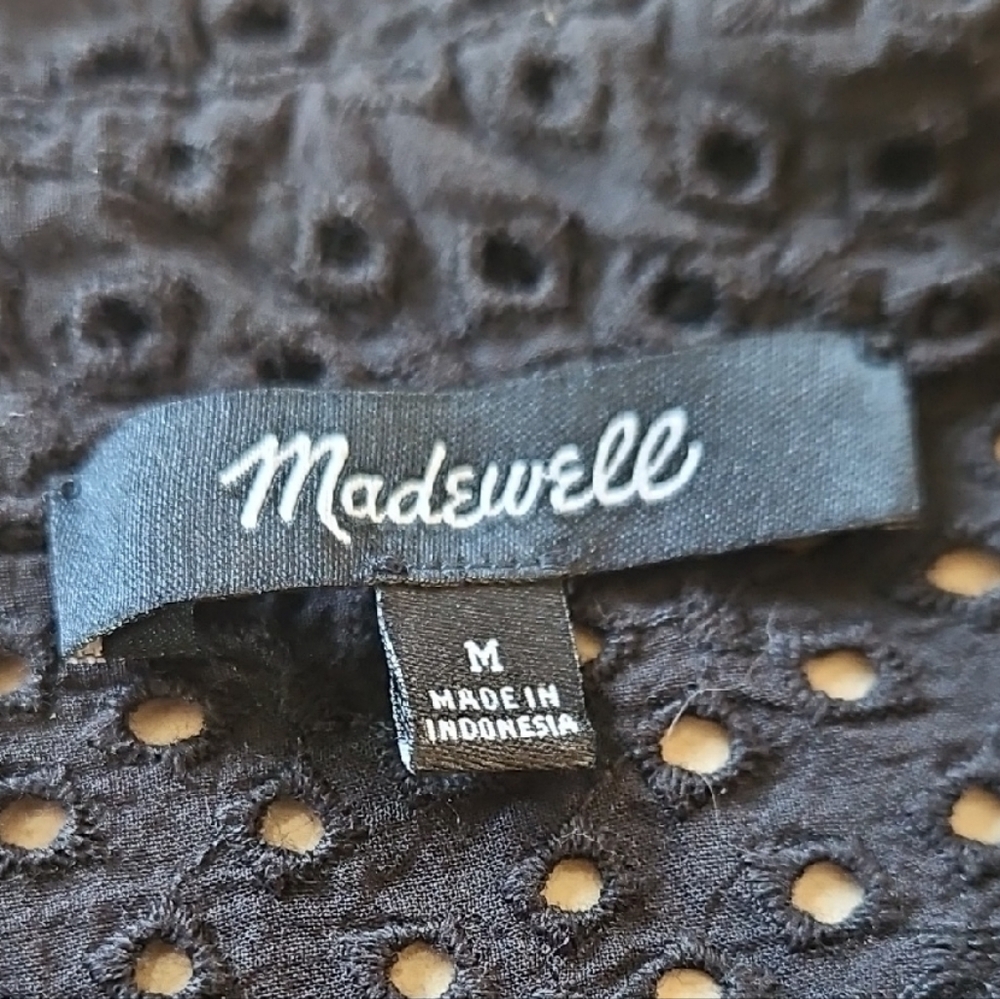 Madewell Black and White Boxy Button Down Shirt - Picture 5 of 6